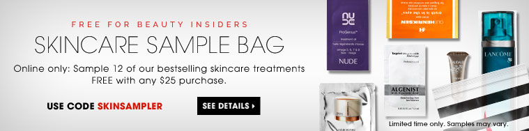 free skincare sample bag - Use code SKINSAMPLER