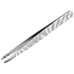 Satin Etched Zebra Slant Tweezer