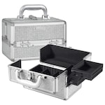 Silver Rhinestone Mini Train Case