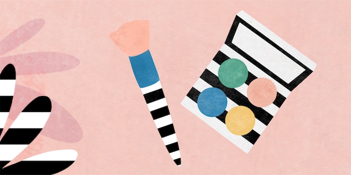 Palette d’ombres à paupières compactes avec miroir et pinceau