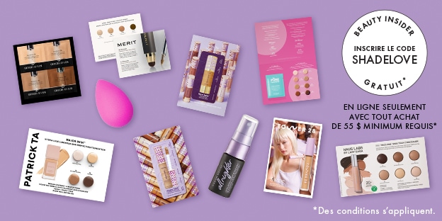 BEAUTY INSIDER INSCRIRE LE CODE SHADELOVE GRATUIT EN LIGNE SEULEMENT AVEC TOUT ACHAT DE 55 $ MINIMUM REQUIS* *Des conditions s’appliquent.
