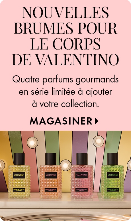Nouvelles brumes pour le corps Valentino | Quatre parfums gourmands en série limitée à ajouter à votre collection | MAGASINER >