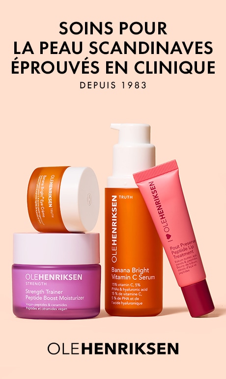 Soins pour la peau scandinaves éprouvés en clinique depuis 1983. olehenriksen. image des produits.