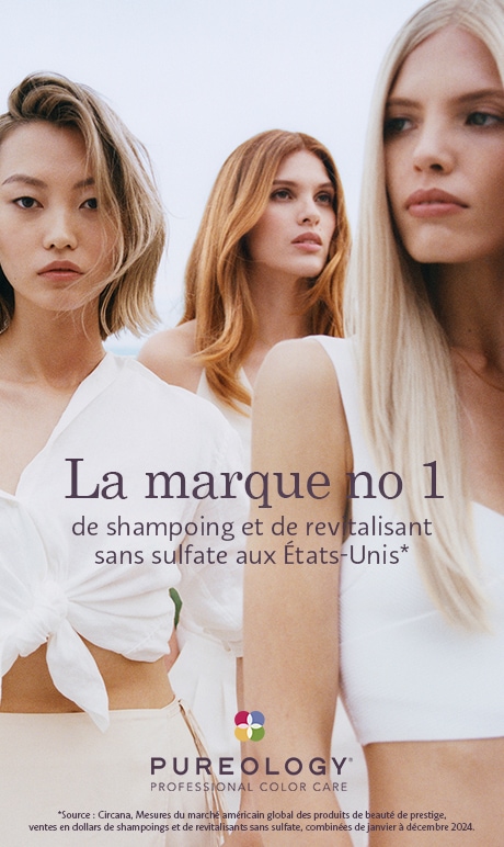 Pureology. La marque de shampoings et de revitalisants sans sulfates nº 1 aux États-Unis*. Pureology Professional Color Care. *Source : Circana, mesures du marché américain global des produits de beauté de prestige, ventes en dollars de shampoings et de re