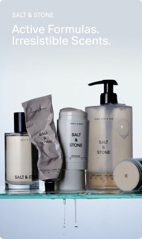 Salt & Stone. Formules actives. Parfums irrésistibles. Image des produits.