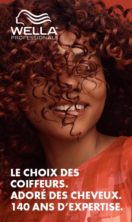 Wella Professionnals. Le choix des coiffeurs. Adoré des cheveux. 140 ans d’expertise. image du modèle.