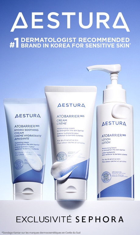 Aesura. Marque no 1 recommandée par les dermatologues en Corée pour les peaux sensibles. exclusivité sephora. image des essentiels.