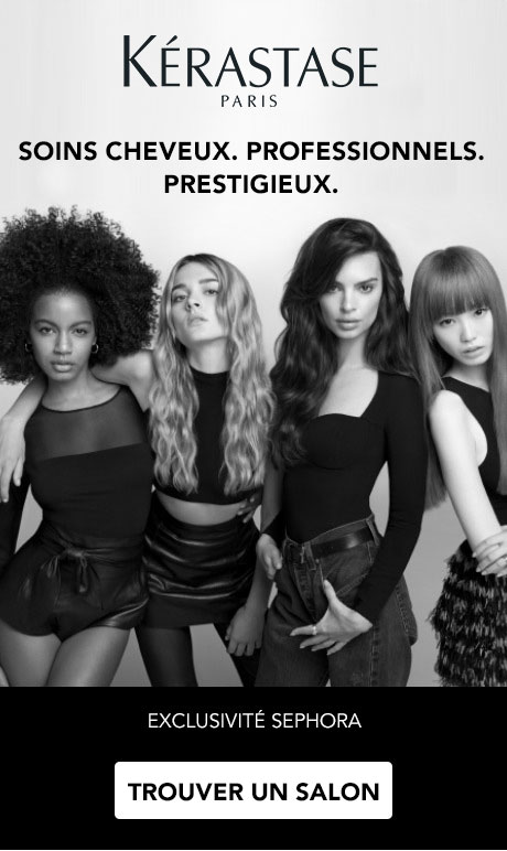 4 modèles en noir et blanc | Kérastase Paris | Professionnel. Soins. Prestige. Exclusivité Sephora | Trouver un salon >