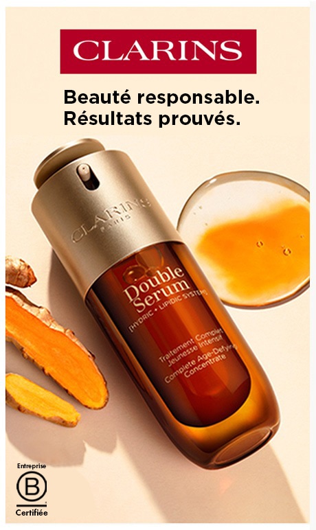 Clarins. Beauté responsable, axée sur les résultats. Certification B Corp. Image du produit.