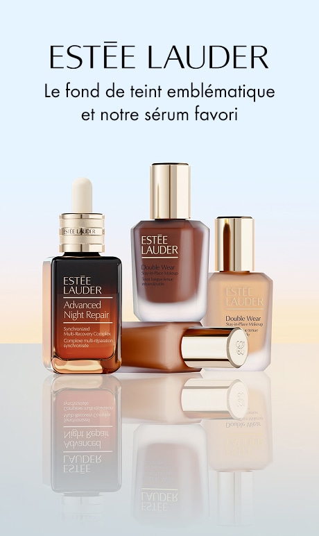 estée lauder. le fond de teint emblématique et notre sérum no 1. image des produits.