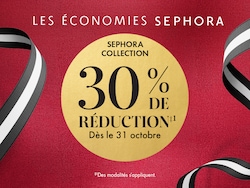 30 % DE RÉDUCTION‡1 sur les essentiels Sephora Collection du 31 octobre au 10 novembre ‡1Les réductions ne sont pas cumulables.