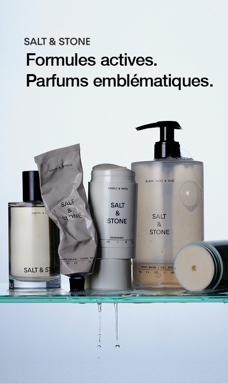 Salt & Stone. Formules actives. Parfums emblématiques. Image des produits.
