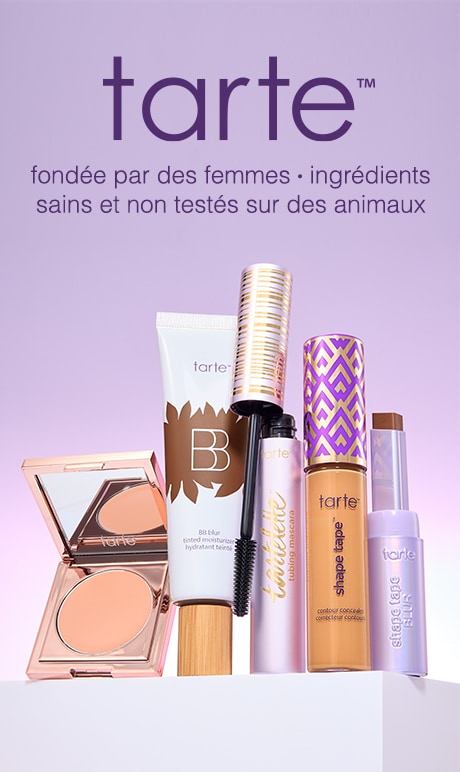 Tarte. fondée par des femmes, ingrédients sains et non testés sur des animaux. Image des essentiels.