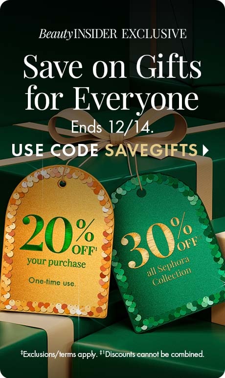 Beauty Insider exclusive offer: Save on gifts until 12/14 with code SAVEGIFTS. Get 20% off one-time purchase and 30% off all Sephora Collection. Exclusions apply; discounts cannot be combined.