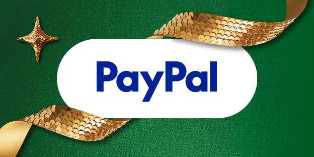 PayPal logo with holiday background