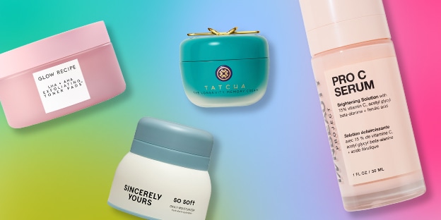 four skincare products - glow recipe, sincerely yours, tatcha and innbeauty project