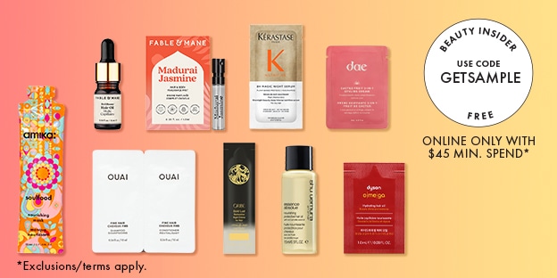 Beauty Insider Use code GETSAMPLE FREE Online Only with $55 min. spend* | *Exclusions/Terms apply.