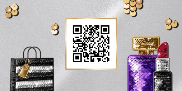 QR Code with sequins products and bag