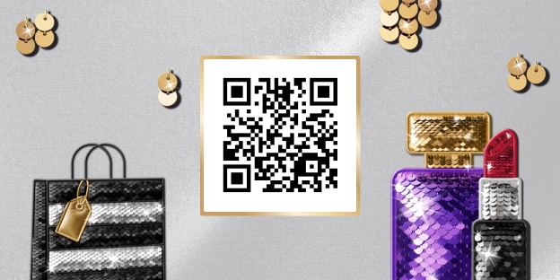 QR Code with sequins products and bag