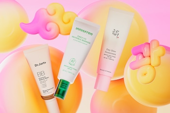 featuring korean skincare sunscreen products from Dr. Jart+, Innisfree, Beauty of Joseon
