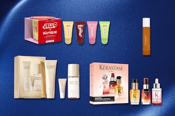 Image featuring mini products; JELL-O x TOWER 28 Lil' Pudding Mini Lip Softie Gift Set, Jo Malone London London Ginger Biscuit Travel Spray, Summer Fridays Marshmallow minis Set, Mini Gensis, Kérastase Elixir Ultime & 8H Magic Bestsellers Hair Gift Set