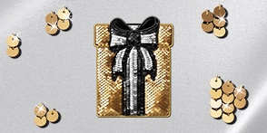 sequins and gift box with sequins