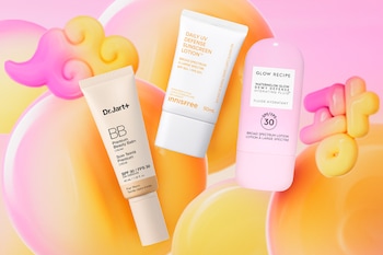 featuring korean skincare sunscreen products from Dr. Jart+, Innisfree, Glow Recipe