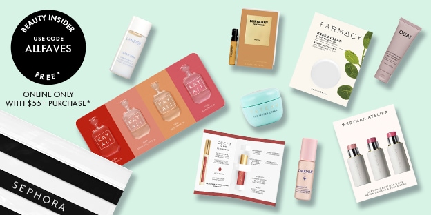 BEAUTY INSIDER USE CODE ALLFAVES FREE* ONLINE ONLY WITH $55+ PURCHASE*