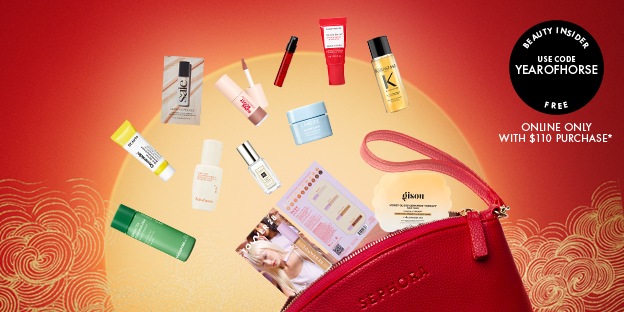 Beauty Insider Use code YEAROFHORSE Free | Online only with $110 purchase*