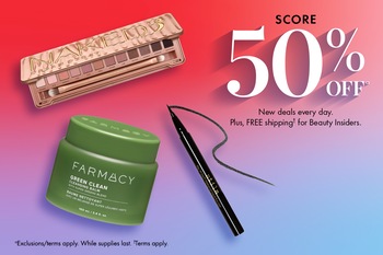 SCORE 50% OFF | New deals every day. Plus, FREE shipping† for Beauty Insiders. | aExclusion/terms apply. While supplies last. †Terms apply. 