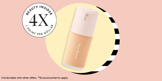 BEAUTY INSIDER 4X 1 POINT PER DOLLAR Combinable with other offers. Online and in store. ††Exclusions/terms apply.