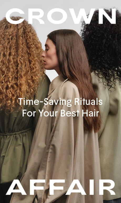 Crown Affair. Time-saving rituals for your best hair. Image of models.