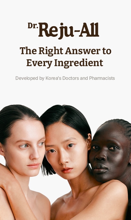 DrRejuAll. The right answer to every ingredient. develop by Korea's doctors and pharmacists. image of models.