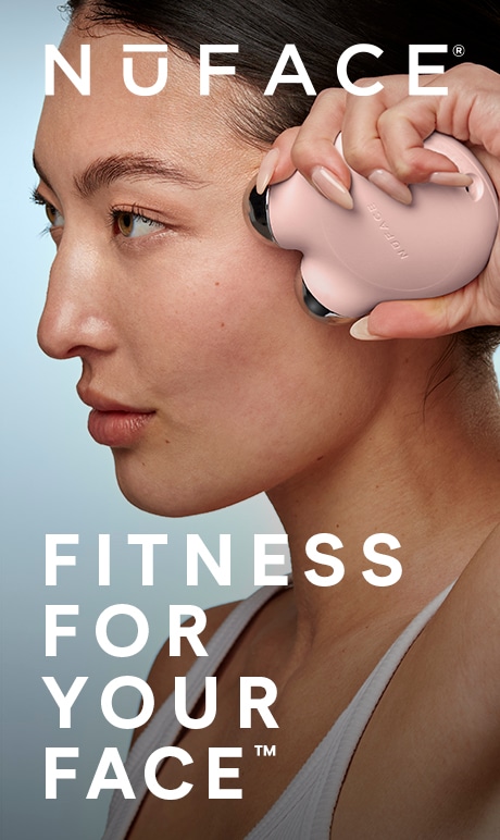 Nuface. Fitness for your face. Image of model with tool.