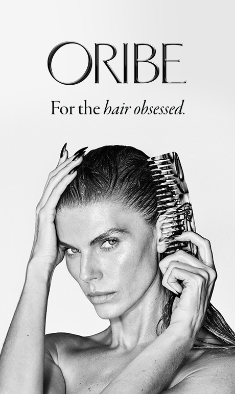 ORIBE. for the hair obsessed. image of model combing hair. 