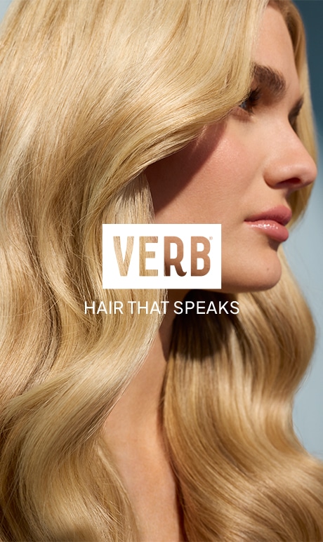 verb. hair that speaks. image of model.