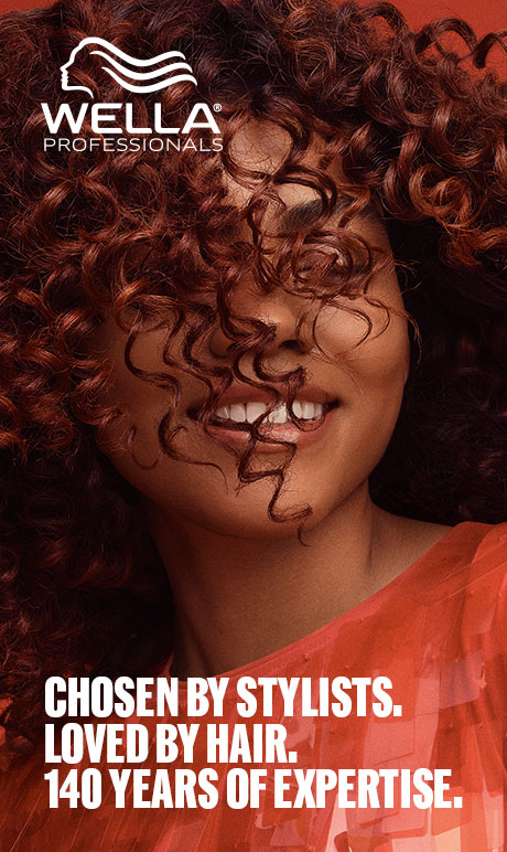 Wella Professionals. Chosen by stylist. Loved by Hair. 140 years of expertise. image of model.
