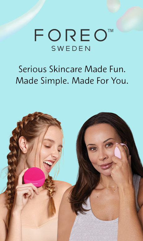 Foreo sweden. Serious skincare made fun. Made simple. Made for you | models holding and using Foreo brush on face