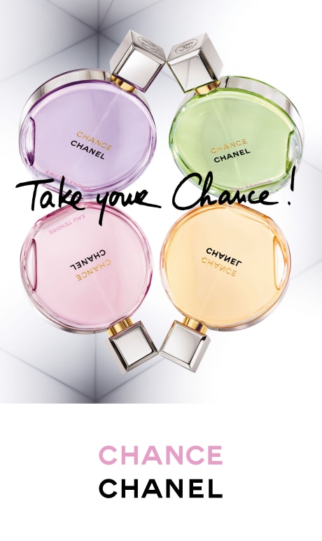 Take Your Chance. Chanel Chance. Image of product bottles.