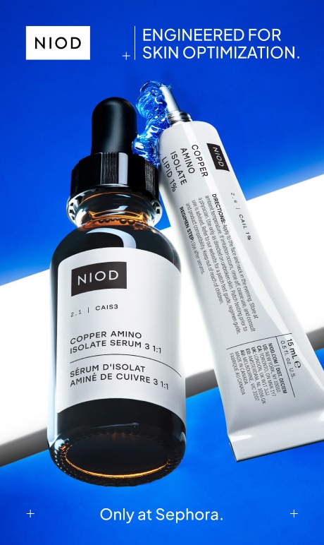 Niod. engineering for skin optimization. only at sephora. image of product bottle.