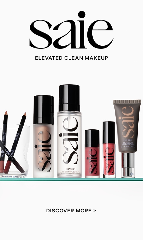 saie. elevated clean makeup. discover more >. image of products.