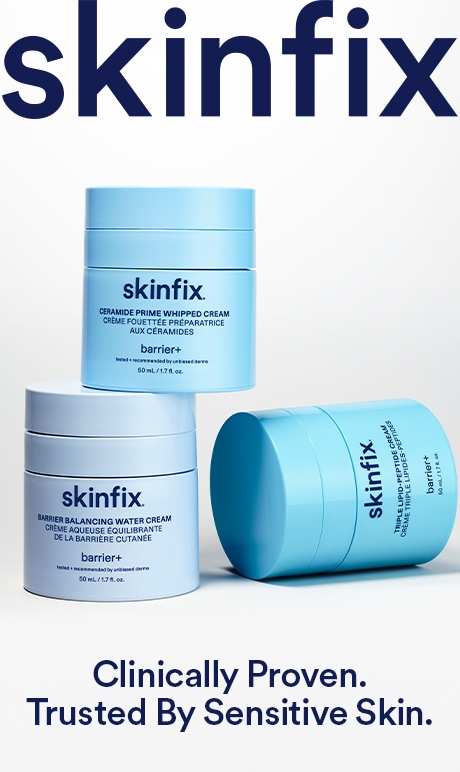skinfix. clinically proven. trusted by sensitive skin. image of products. 