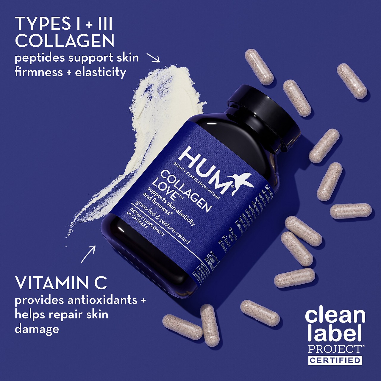 Collagen Love Skin Firming Supplement With Hyaluronic Acid Vitamin C Hum Nutrition Sephora