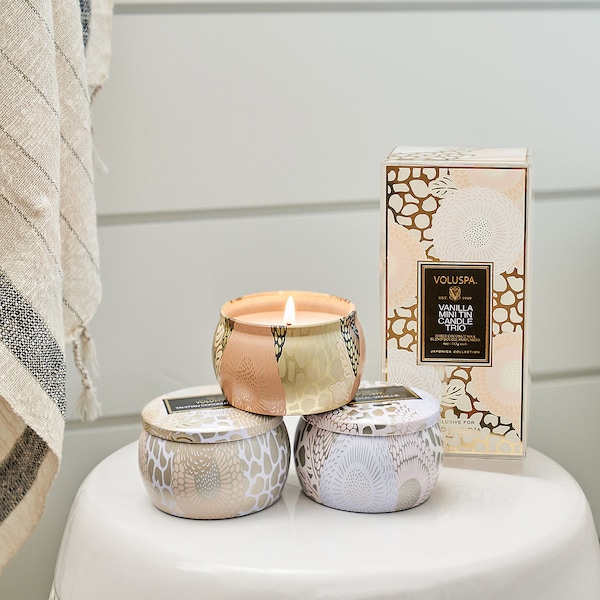 Vanilla Mini Tin Candle Set VOLUSPA Sephora