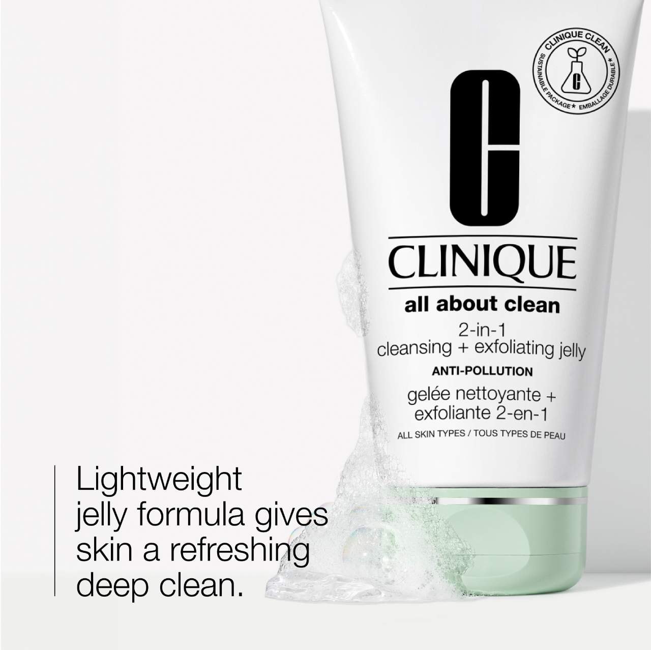 Очищающий и отшелушивающий гель 2-в-1 Clinique All About Clean с салициловой кислотой — фото 2