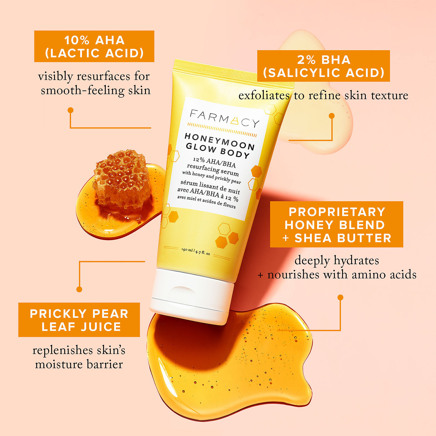Honeymoon Glow Body 12% AHA/BHA Bump-Smoothing Night Serum - Farmacy |  Sephora