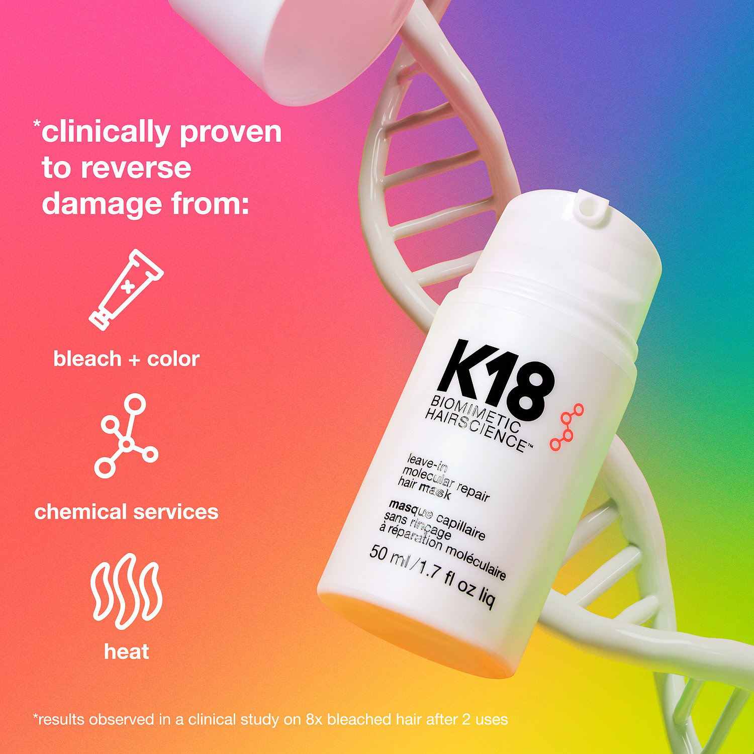 Leave-In Molecular Repair Hair Mask - K18 Biomimetic Hairscience