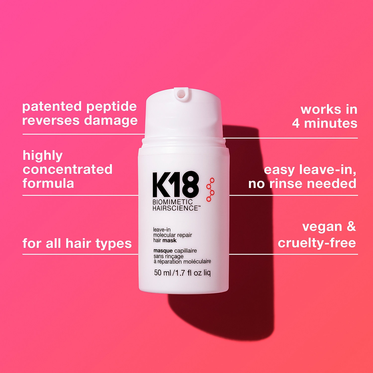 Leave-In Molecular Repair Hair Mask - K18 Biomimetic Hairscience