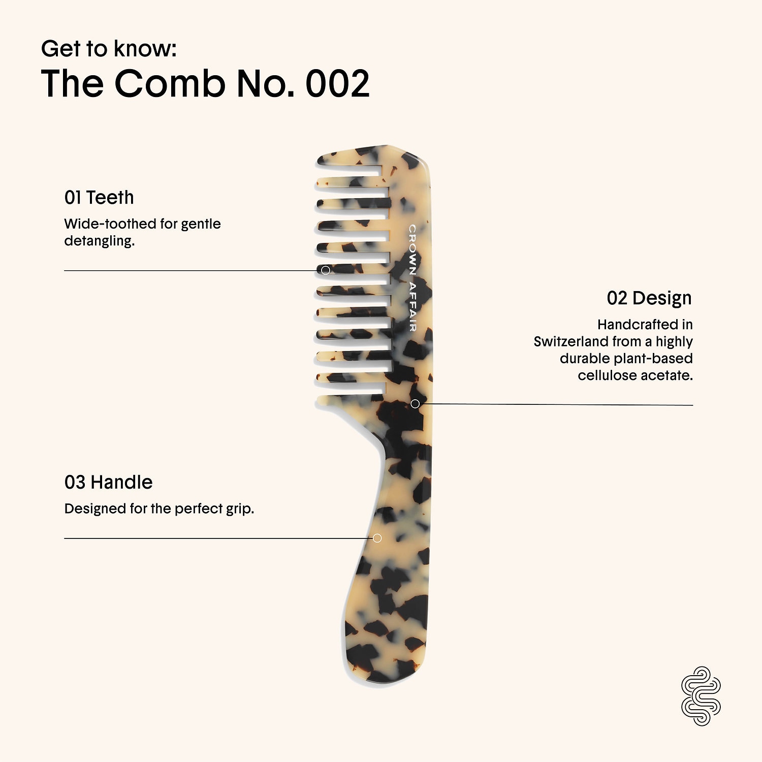 Расчёска Crown Affair The Comb No. 002, цвет: Horn — фото 2