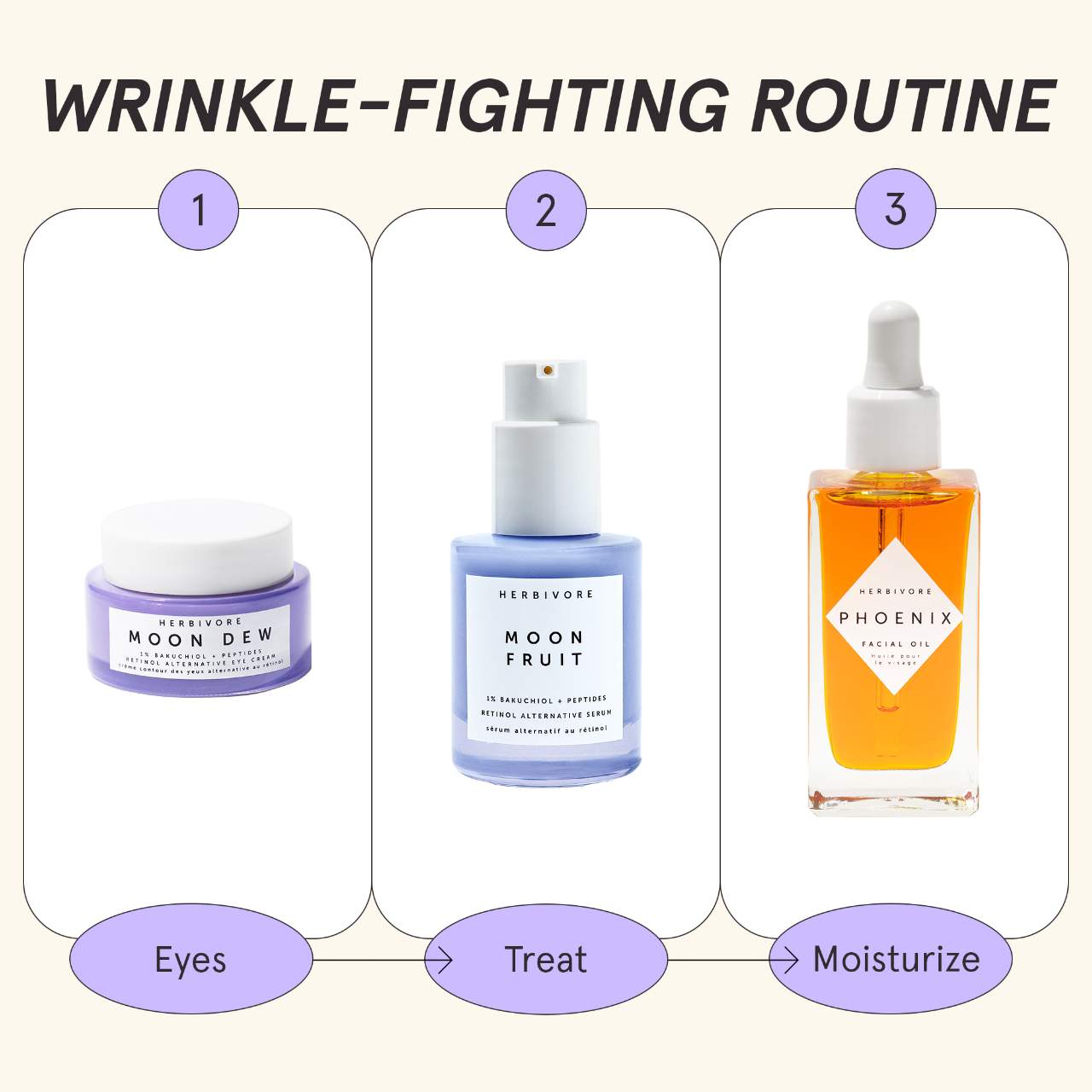 Herbivore Moon Fruit 1 Bakuchiol + Peptides Retinol Alternative Serum